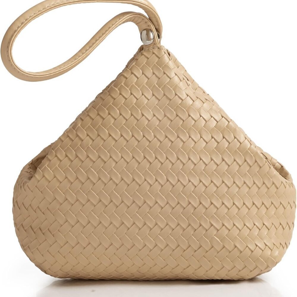 Clutch Purse Faux Leather Evening Bag Woven Handbag for Parties and Dates